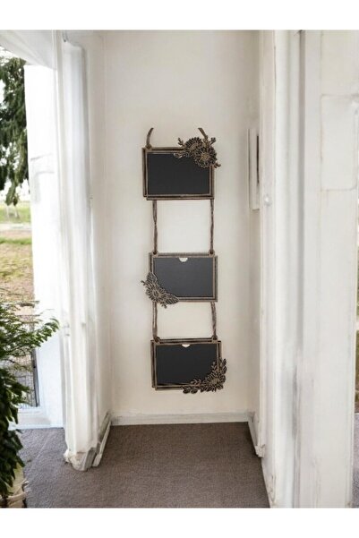 Store 3'lü Ahşap Halatlı Duvar Çerçevesi | Doğal Ahşap Dekoratif Fotoğraf Pan...