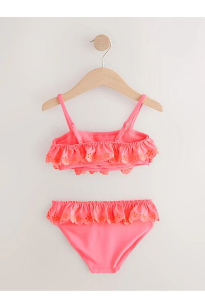 Next Baby Two Piece Pink /Orange Ruffle Swimsuit / Bikini Set Alyaj6227