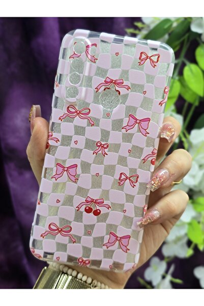 Magic Ring Xiaomi Redmi Note 8 Uyumlu Kurdele ve Kiraz Desenli Şeffaf Telefon...