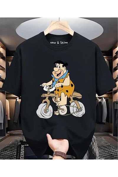 New Shine Μπλουζάκι με στάμπα Fred Flintstone μεγάλου μεγέθους