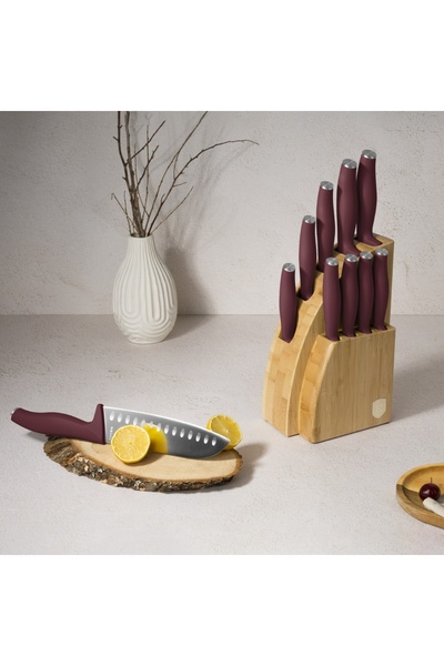 Berlinger Haus Leonardo Berlinger Haus BH 2980 10-piece knife set, burgundy, wooden stand