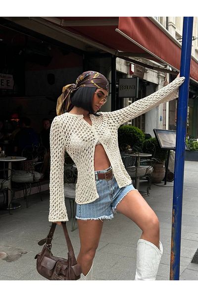 Moda Lounge Pantaloni scurți Jean cu design Stoned
