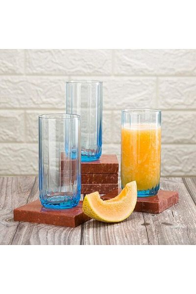 Hanedanev 420765   Leia 3-Piece Water and Soft Drink Glass Turquoise Color 310 Cc 3 Glasses