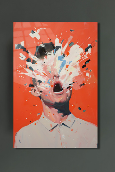 glassartdesign Culori Explodând Pictură Abstractă din Sticlă Pop Art - Pictură de Salon