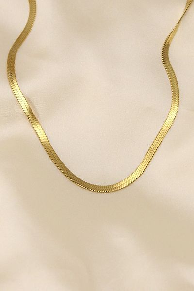 Clariss قلادة نسائية من الفولاذ باللون الذهبي عيار 316l مقاس 45 سم على شكل سلسلة إيطالية