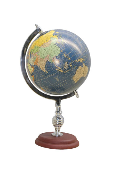 ehobim Authentic Metal Eksenli Ağaç Tabanlı Yer Küre Dünya Küresi 38cm