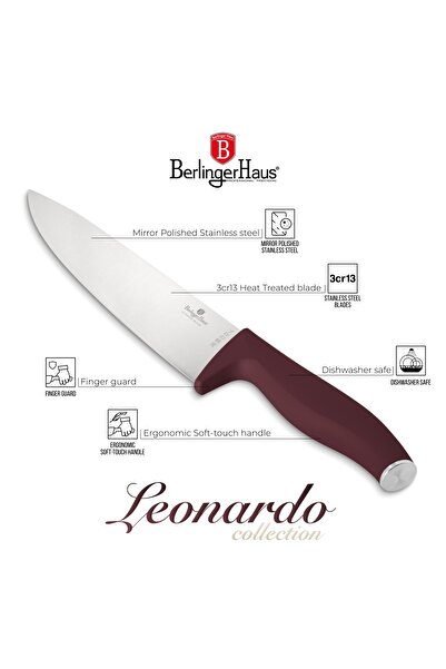 Berlinger Haus Leonardo Berlinger Haus BH 2980 10-piece knife set, burgundy, wooden stand