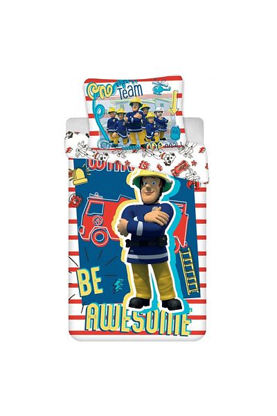 Fireman Sam Bedding set, Duvet cover, 140x200 cm, pillowcase, 70x90 cm, Multicolor, Fireman Sam