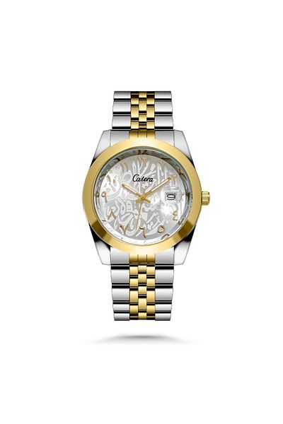 catera Caterra Men's Watch - Silver and Gold, White Dial