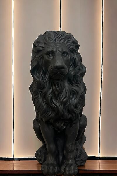 libre design Dekoratif 53cm Mat Siyah Aslan Ev Balkon Bahçe Dekorasyon Bohem ...