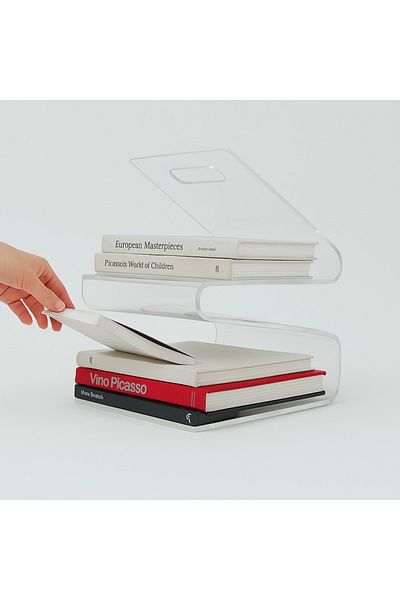 Pleksi Marketi Plexiglass Book Stand - Decorative Magazine Transparent