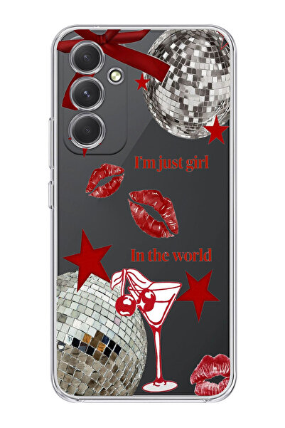 moonset Samsung Galaxy A24 Uyumlu Im Just Girl Tasarımlı Baskılı Şeffaf Telef...