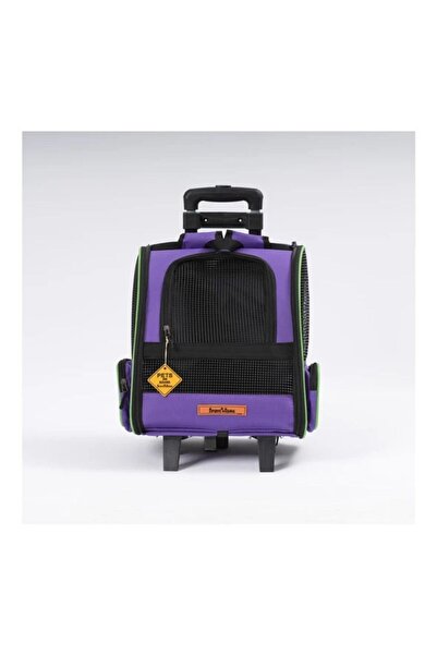 BRAVE PAWS 2 Tekerli Plastik Fileli Çekçek Mekanizmalı Kedi ve Köpek Taşıma Ç...