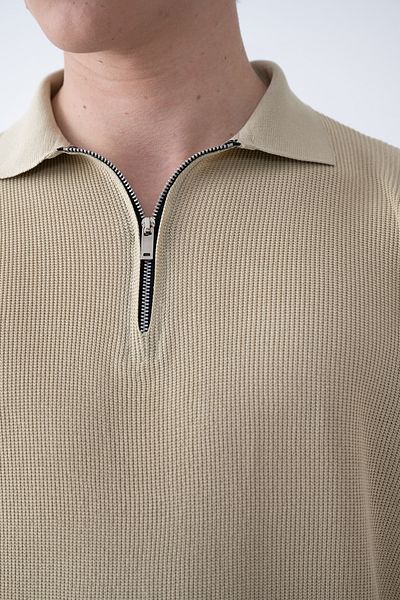 İLKCET MODA Πλεκτό μπλουζάκι με φερμουάρ με πολύχρωμη ρίγα