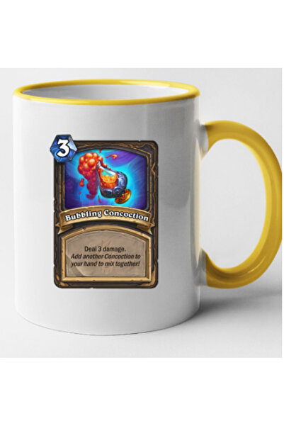 OEM Cana personalizata cu maner galben HearthStone - BubblingConcoction, INOVATIX®. 330 ml
