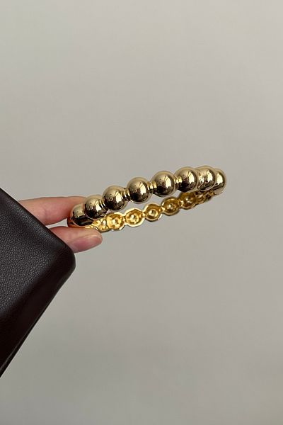 Okko Store Steel Ball Detailed Handcuff Bracelet