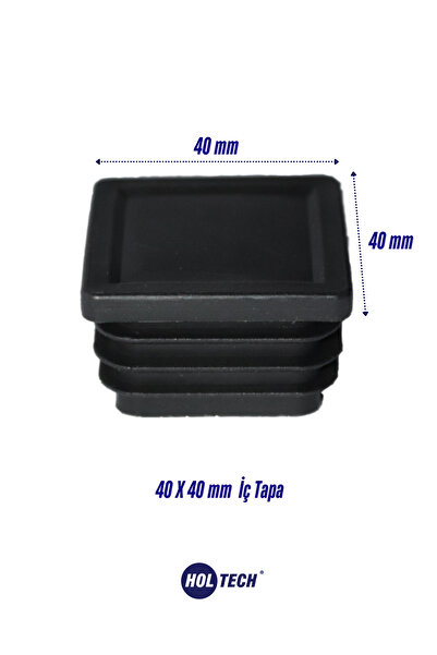 HOLTECH 40x40 Mm Plastik Kare İç Geçme Profil Tapası Kutu Profil Tıpası 4 Ade...