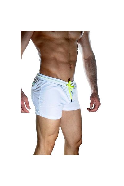 Narnuga Mi̇raxx Men's White Mini Swimsuit Short