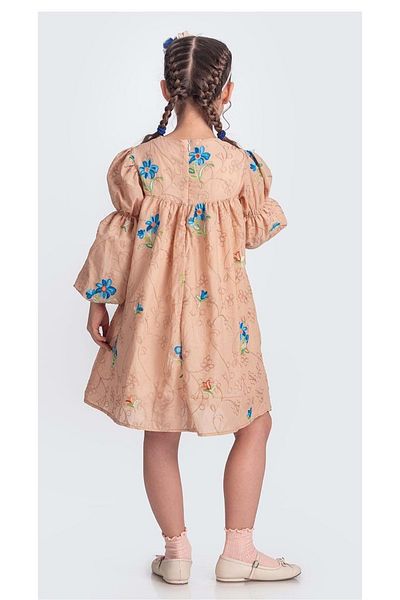 Mnk Baby&Kids Mediterranean Floral Embroidery Girls Muslin Dress - M00706 Some