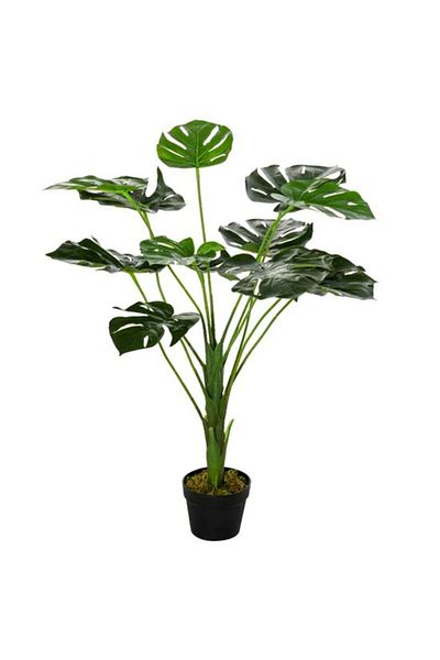 ART Artificial plant, monstera with pot, green, 85 cm