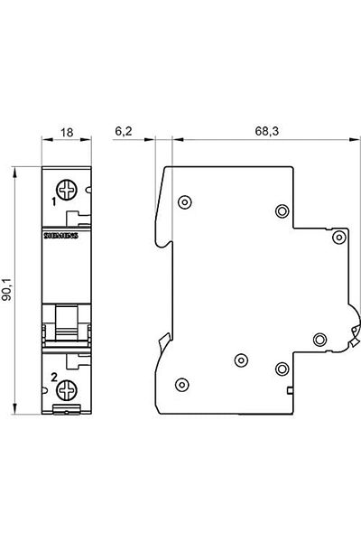 KDROĞLU Plamystical 50A; 1Phase; 70 Mm; Automatic Fuse with Switch; 6Ka; C Type; Slow Character New
