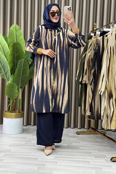 ALYA Nesi̇be Takim Pant Tunic Double Suit Hijab Clothing