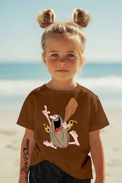 New Shine Детска тениска с щампа Captain Caveman Oversize