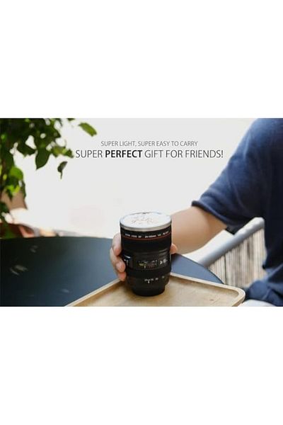 DERİK Htsp Objective Mug Lens Mug for Coffee and Tea Thermos Mug for Photography Enthusiasts Decorative