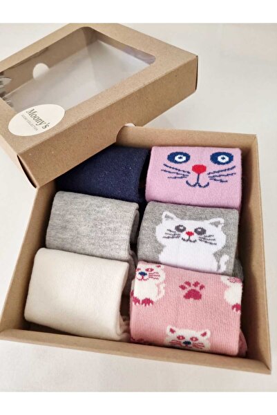 Moonys Socks Collection Комплект от 6 чифта детски чорапи с котешки мотиви и ...
