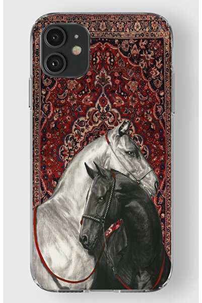 moonset Iphone 11 Uyumlu Atlar Tasarımlı Baskılı Şeffaf Telefon Kılıfı