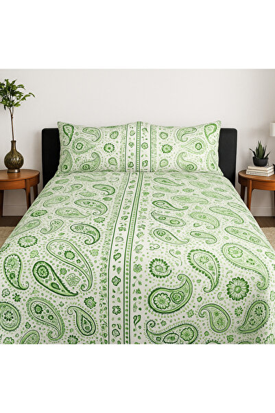 MOON SECRET Set de lenjerie de pat pentru bumbac 100% persoane, culoare verde...