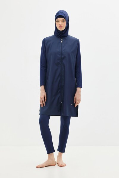 C&City Hosszú, teljes borítású hidzsáb fürdőruha C13075 sötét sötétkék