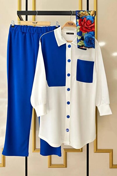 Mercan Part Detail Scuba Crepe Fabric Set of 2