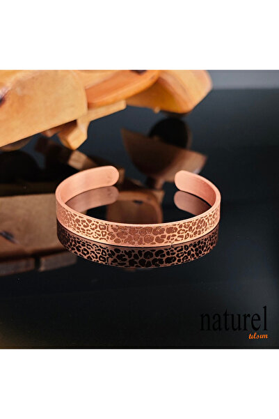 Naturel Tılsım ليوبارد منقوشة سوار النحاس النقي