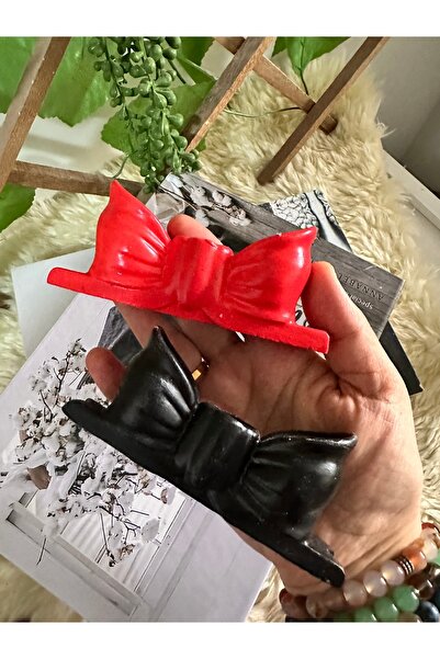 evdeki atölyem 2’li Kurdele Fiyonk Mumluk El Yapımı {12x5.5 Cm Boyutunda]