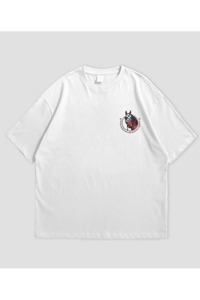 SVART WEAR Tricou oversize unisex cu design de cal de curse