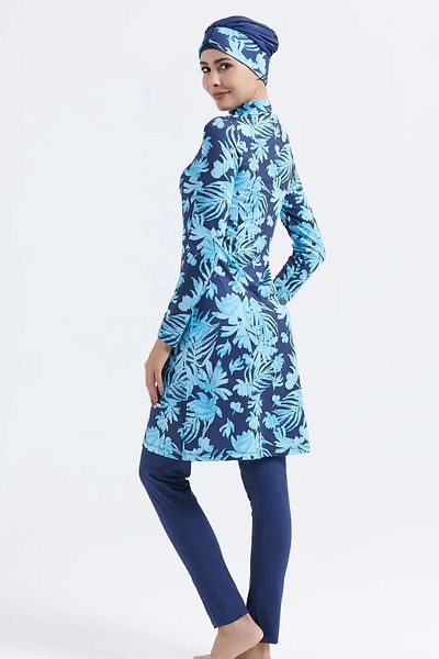 C&City Vollständig bedeckter Hijab-Badeanzug C12000 Marineblau/Blau