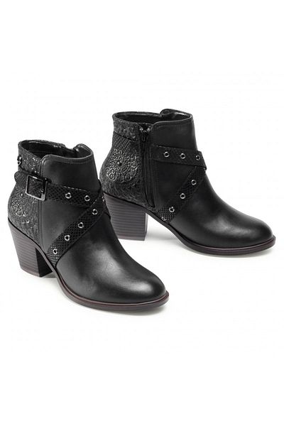 Desigual Botine Desigual de piele ecologica cu toc inalt