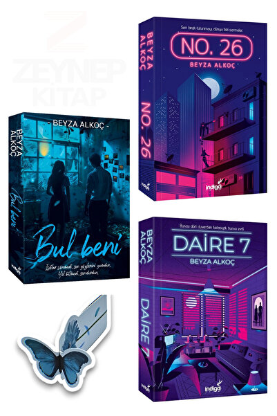 İndigo Kitap Daire7 / No26 / Bul Beni(KARTON KAPAK)Özel Tasarım Kelebek Ayraç...