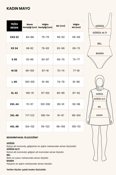 C&City Full Covered 3-Piece Hijab Swimsuit C12052 Smoked