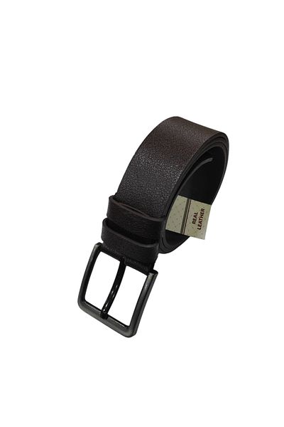 daniel milano Men's Genuine Leather 4 cm Jeans and Canvas Trousers Brown Belt
