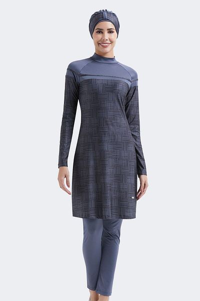 C&City Vollständig bedeckter dreiteiliger Hijab-Badeanzug C12009 Anthrazit