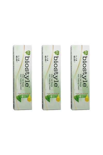 Biostyle Bitki Özlü Argan ve Keratin 4.62 Vişne Kahvesi 3 Adet 60 ML Saç Boya...