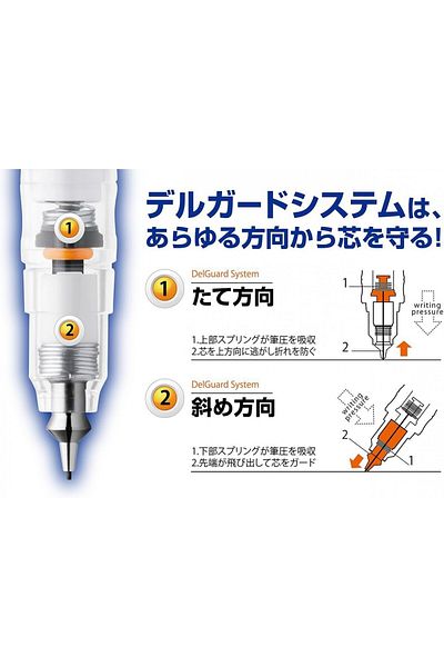 Zebra Delguard 0.7mm Mechanical Pencil White / P-Mab85-W