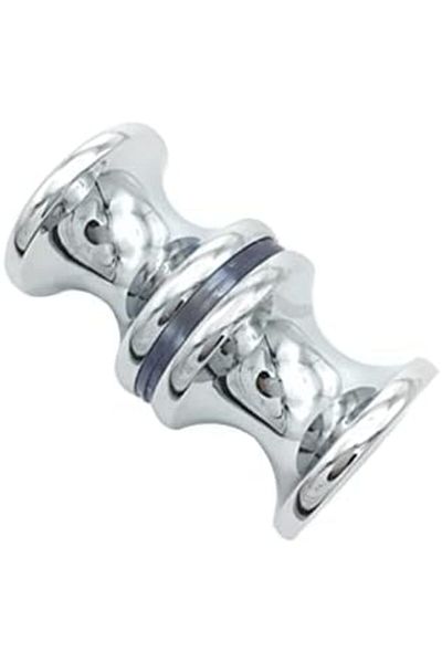 GENERAL YOLNEY Door Handles Black, Aluminum Alloy Shower Glass Door Sliding Knob Bathroom Round Back-to-Back