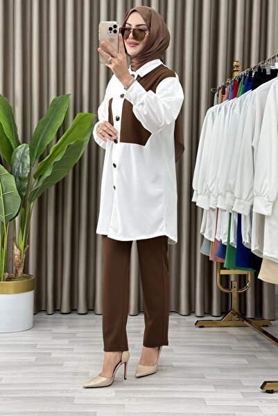 Mercan Part Detail Scuba Crepe Fabric Set of 2