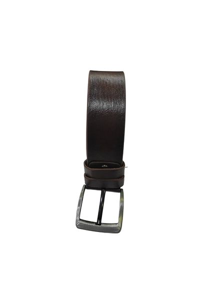 daniel milano Men's Faux Leather 4 cm Jeans and Canvas Trousers Brown Belt