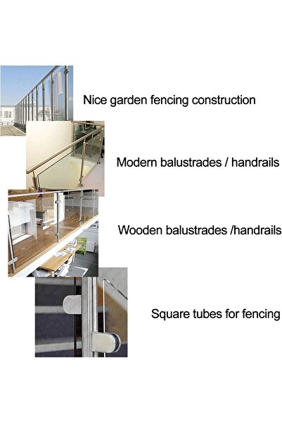 discoball 4 x (8-10mm) 304 Stainless Steel Glass Clamps Clip for Stair Window (4-pack) - Upgraded