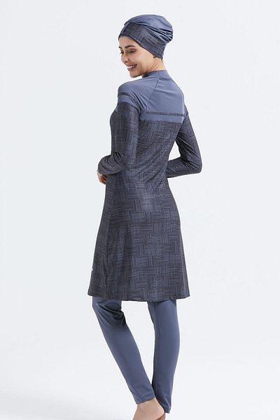 C&City Vollständig bedeckter dreiteiliger Hijab-Badeanzug C12009 Anthrazit