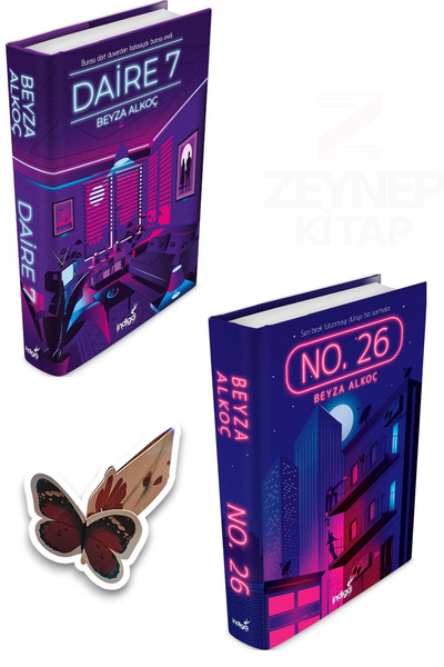 İndigo Kitap Daire7 ve No26(CİLTLİ)Özel Tasarım Kelebek Ayraç Hediye